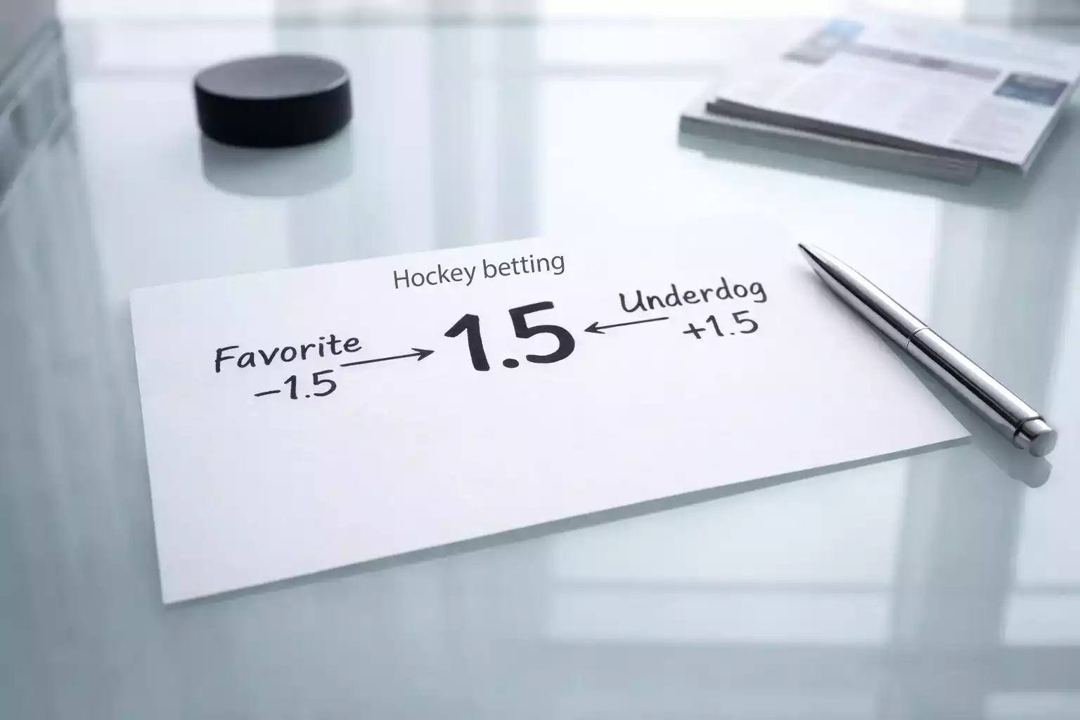 Visual representation of 1.5 goal puck line spread in hockey betting